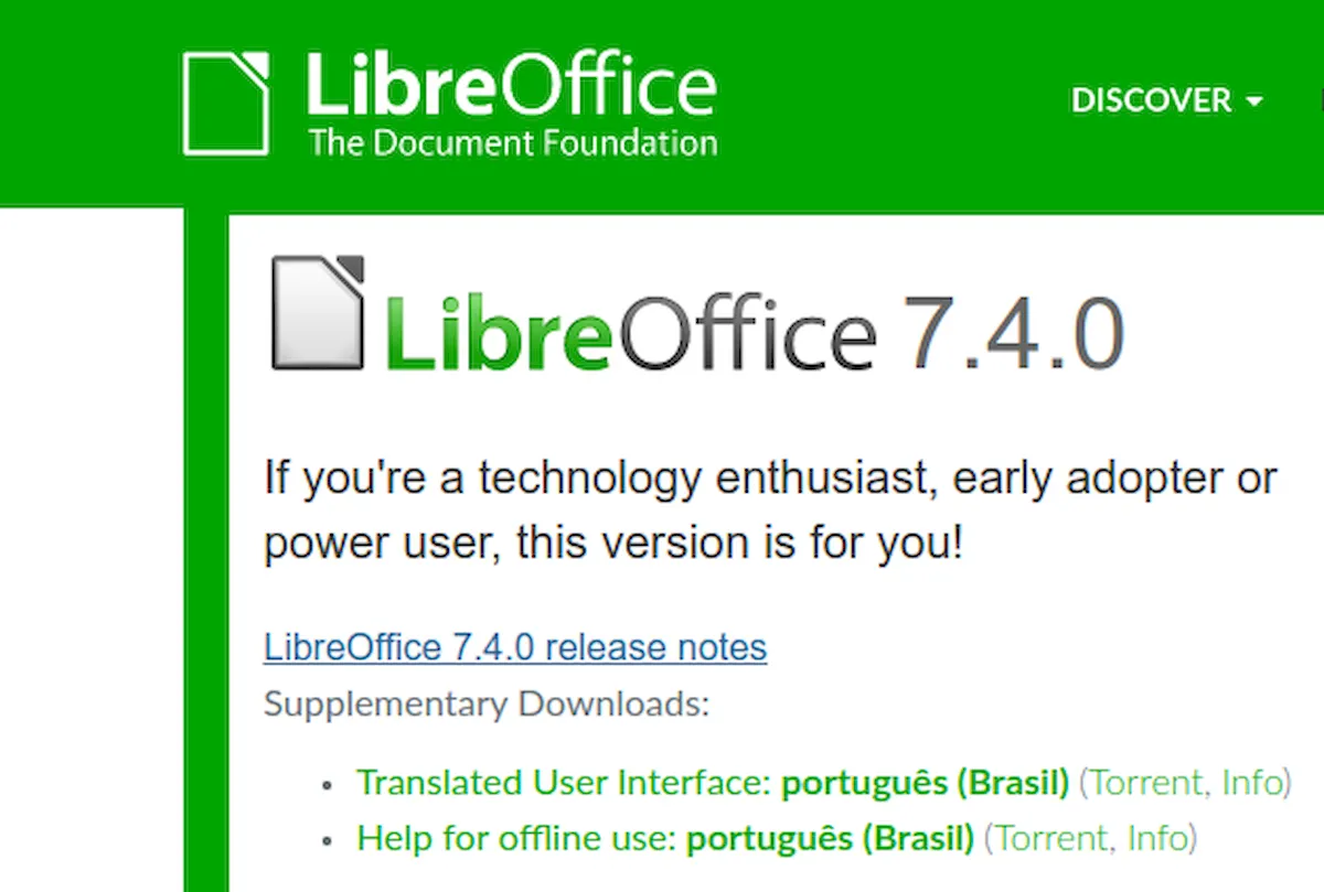 LibreOffice 7.4 lançado com suporte para imagens WebP, e mais