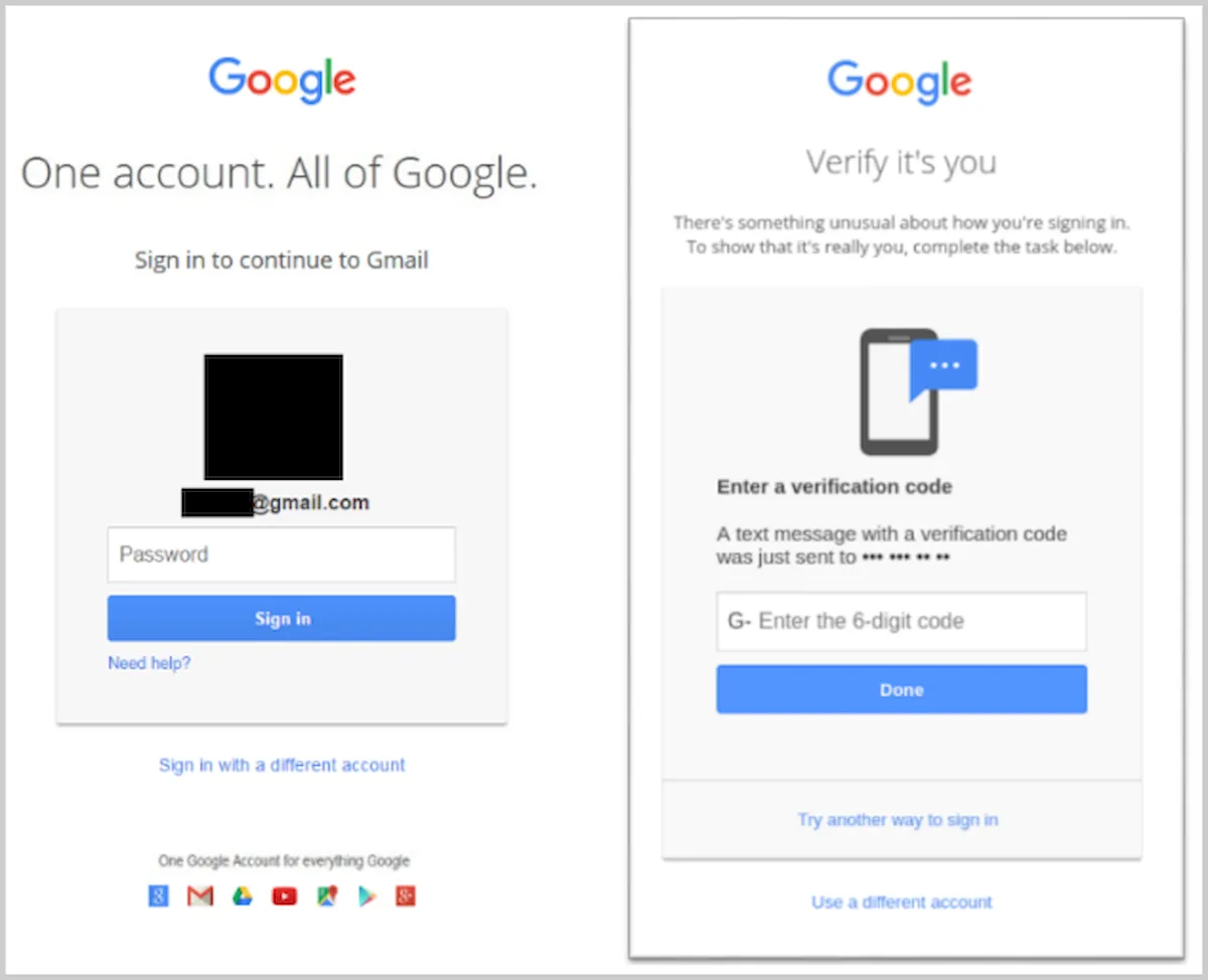Página de phishing personalizada da Conta do Google (Mandiant)