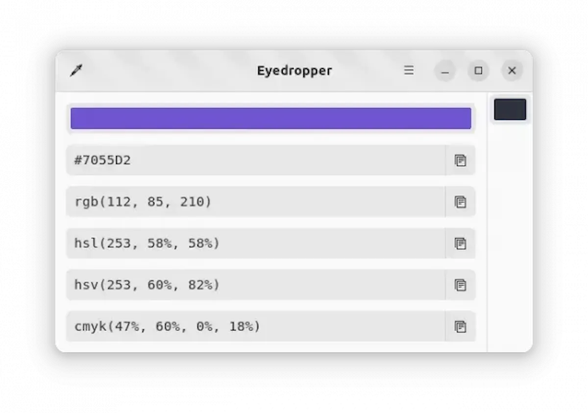 Eyedropper, um seletor e editor de cores para Linux