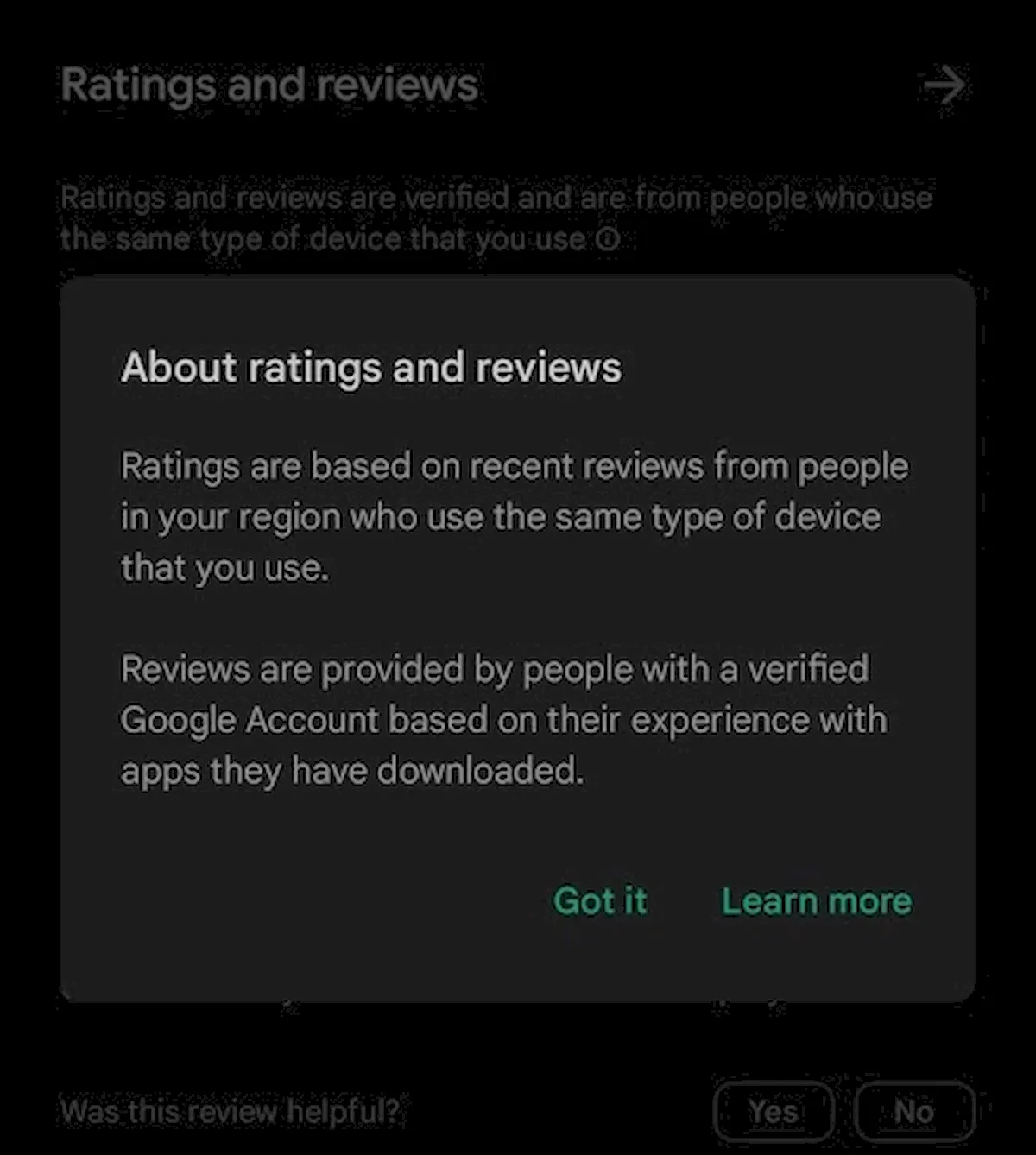 Google Play Store agora mostra classificações de pessoas que usam dispositivos semelhantes