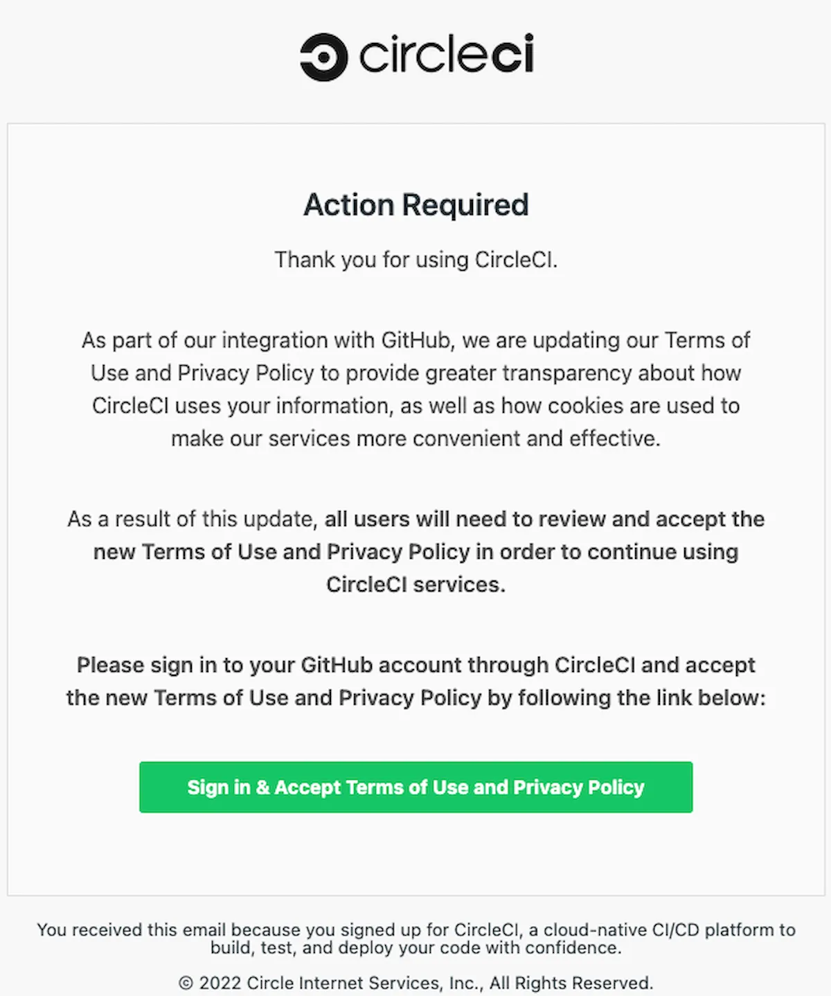 Nova campanha de phishing usa notificações falsas da circleCi