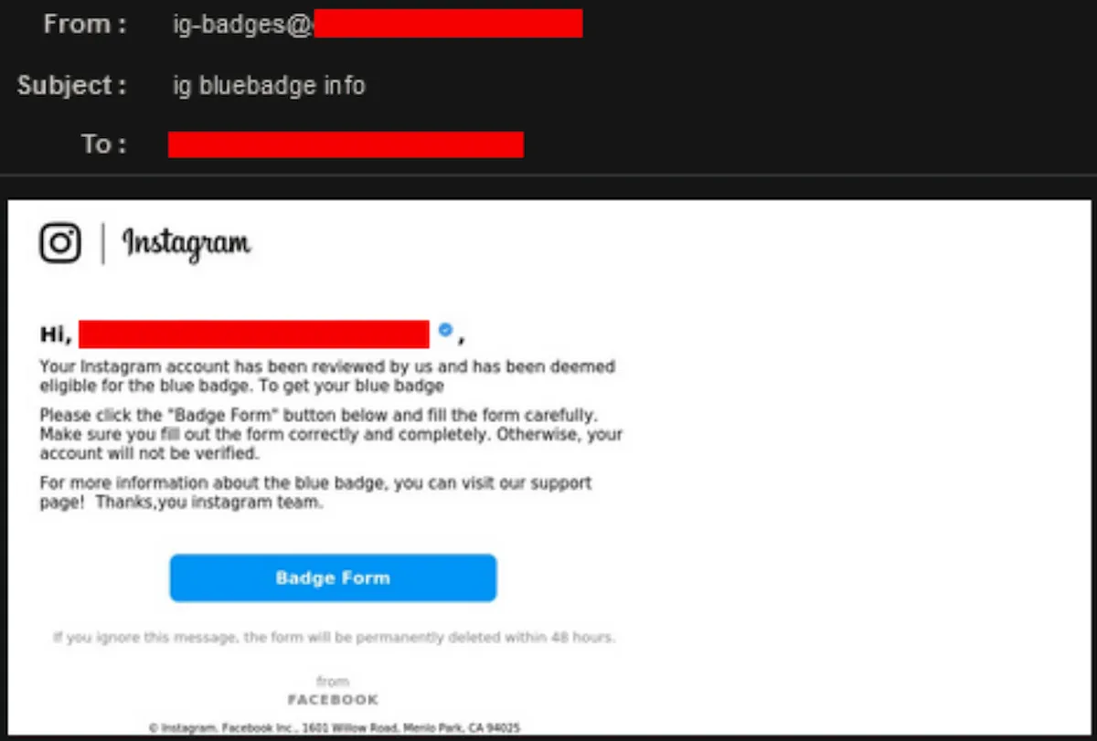 Phishing do Instagram usa isca de selo azul em mais de mil usuários