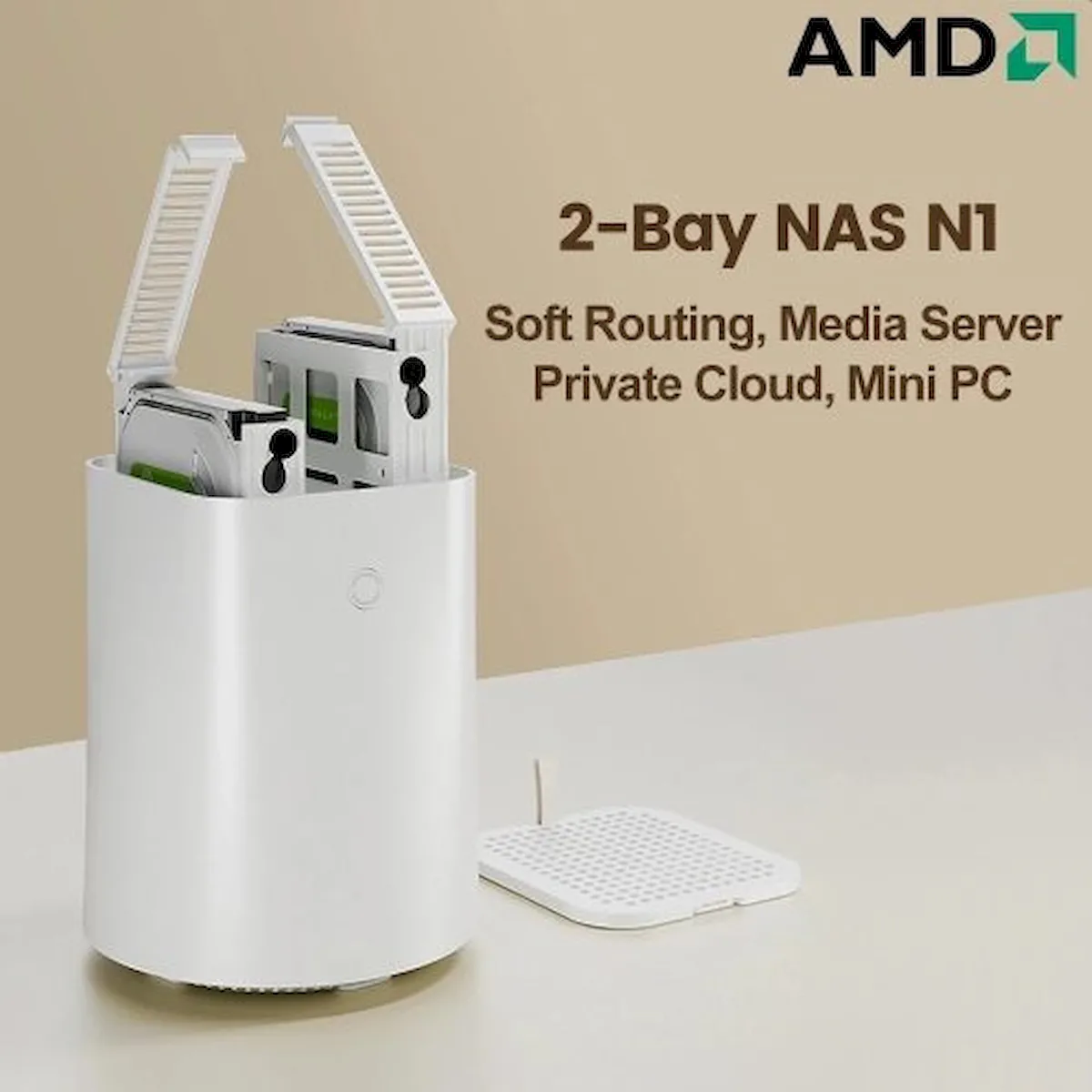 Topton NAS N1, um servidor de armazenamento doméstico dual-bay com AMD Athlon 3050e