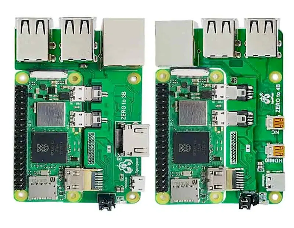 Adaptadores convertem o RPi Zero 2 W em Raspberry Pi 3 ou 4