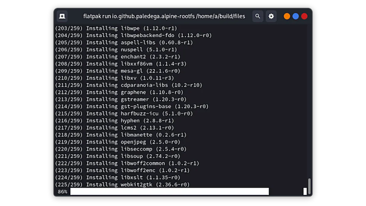 Como instalar o Alpine linux subsystem no Linux via Flatpak