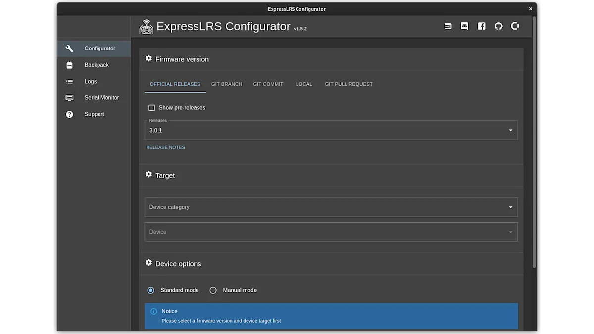 Como instalar o ExpressLRS Configurator no Linux via Flatpak