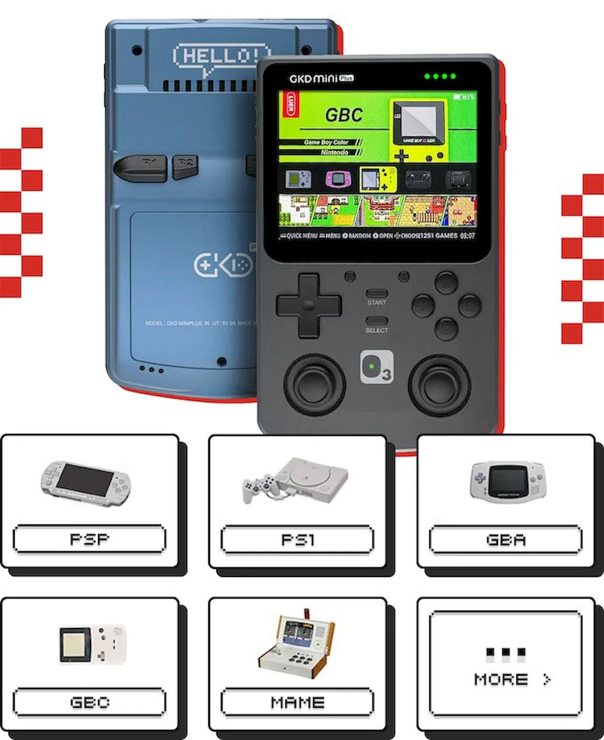 Console portátil retrô GKD Plus Classic chegou ao Kickstarter