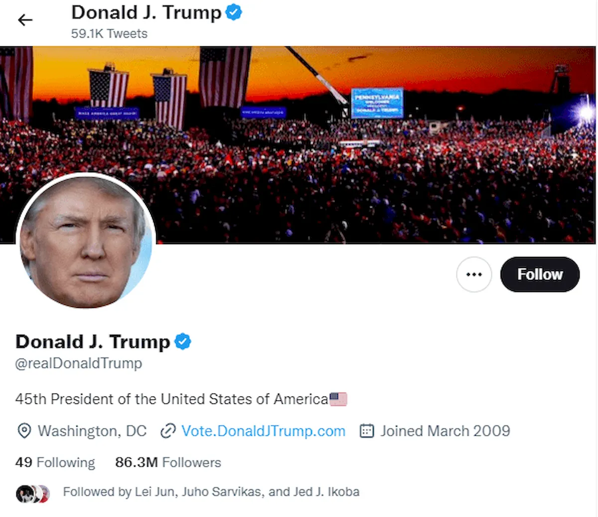 Donald Trump está de volta ao Twitter