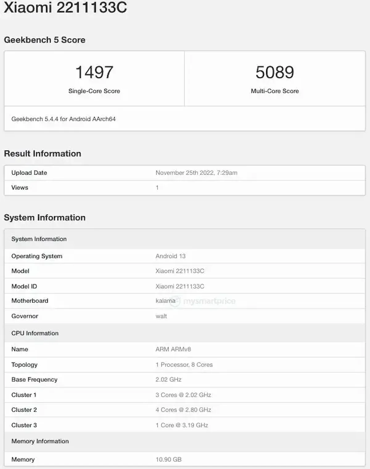 GeekBench revelou mais detalhes do Xiaomi 13