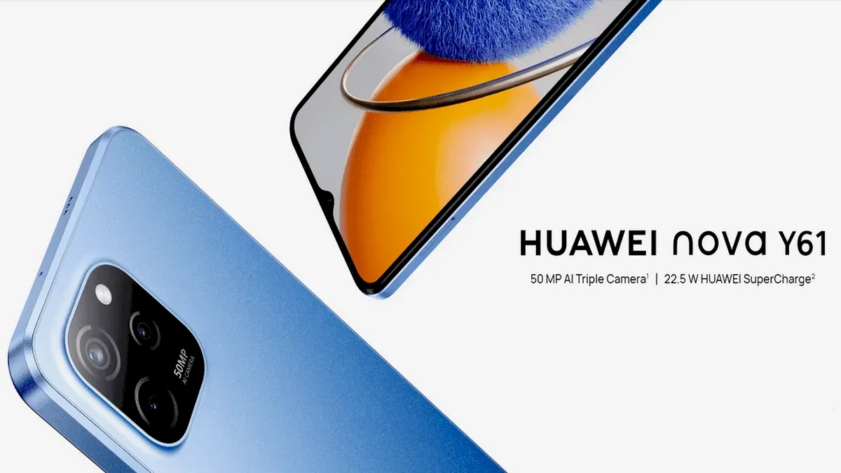 Huawei Nova Y61 lançado com câmera de 50MP e abertura f1.8