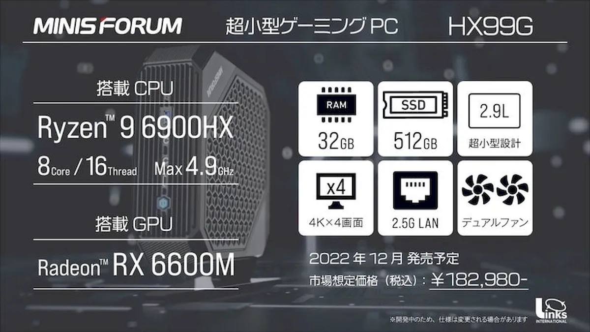 HX99G, um mini PC com Ryzen 9 6900HX e Radeon RX 6600M