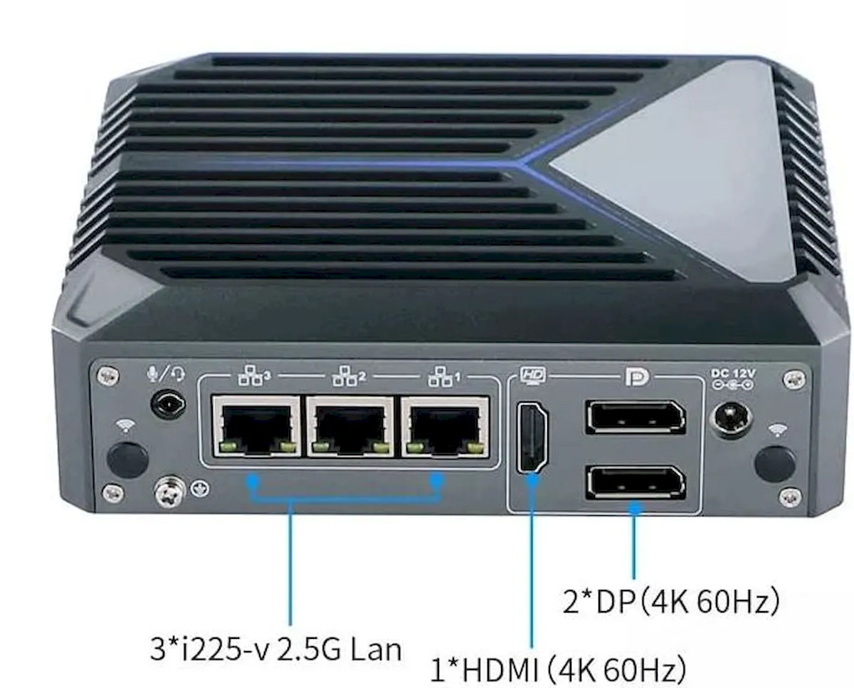 Partaker J6412, um mini PC fanless com 3 portas Ethernet de 2.5 Gbps