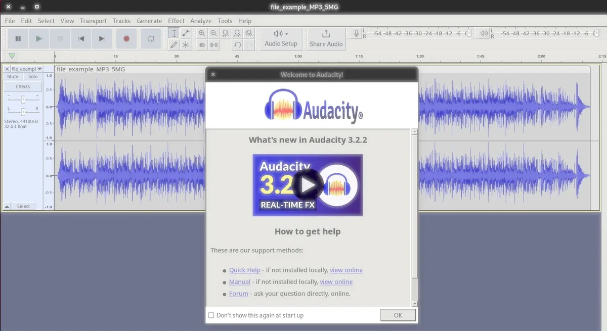 Audacity 3.2.2 lançado com várias melhorias e correções