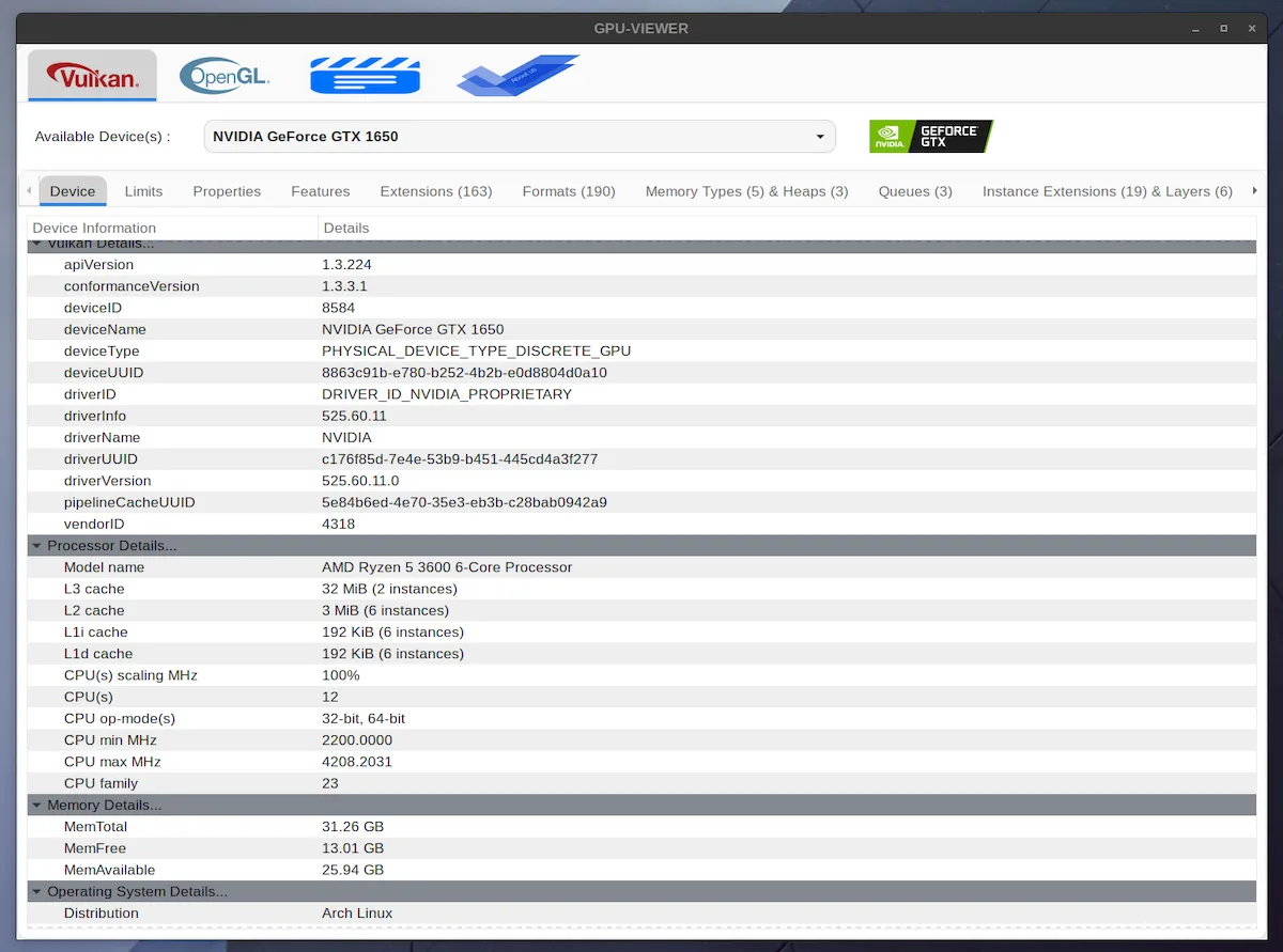 GPU-Viewer 2 lançado que foi reescrito e alterado para GTK 4.0