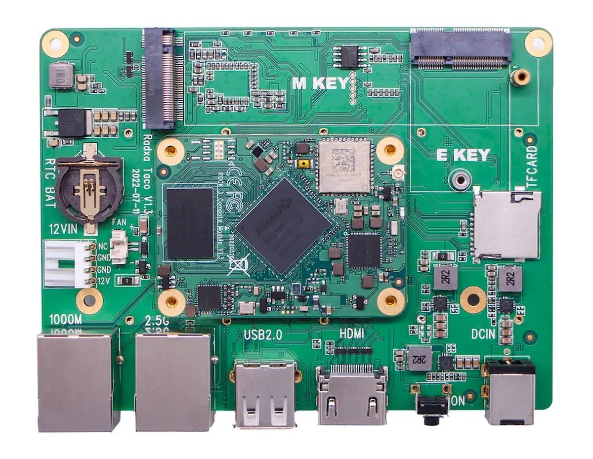 Radxa Taco transforma um RPi CM4 ou Radxa CM3 em um NAS