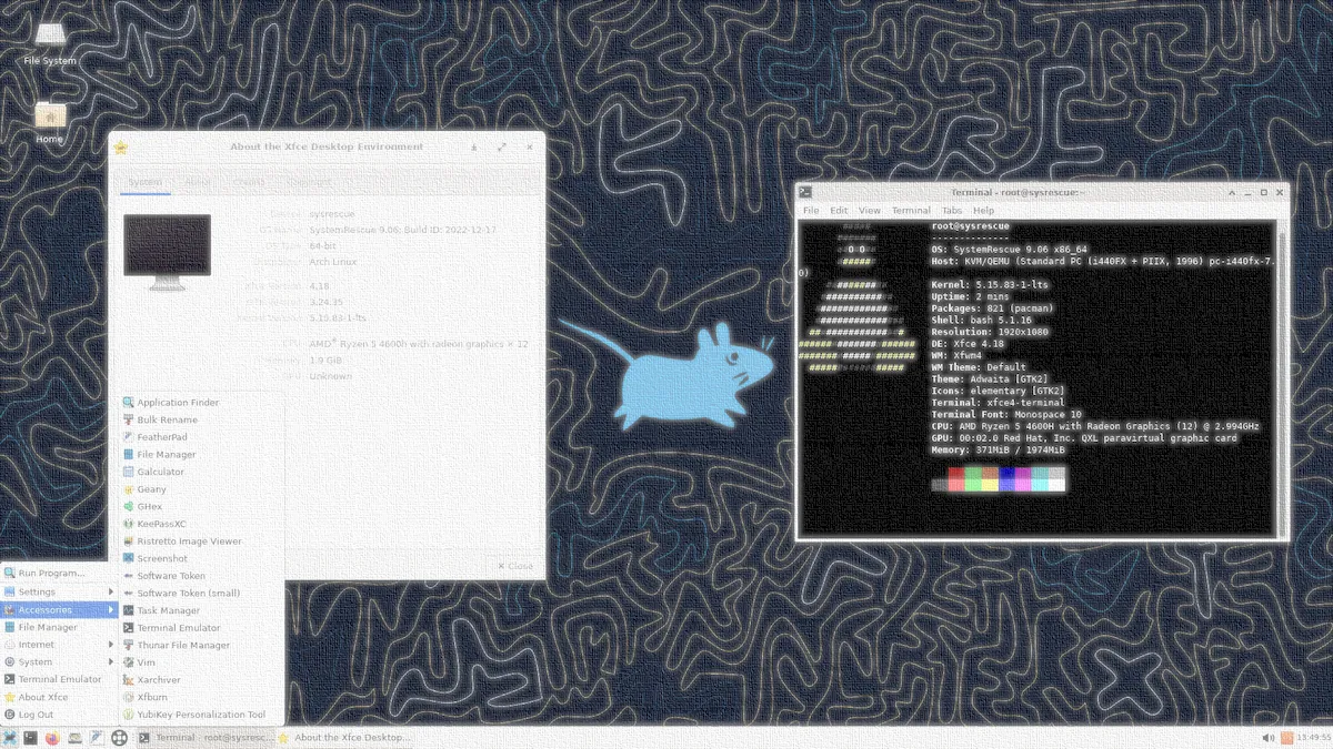 SystemRescue 9.06 lançado com Xfce 4.18 e novo criador de USB inicializável