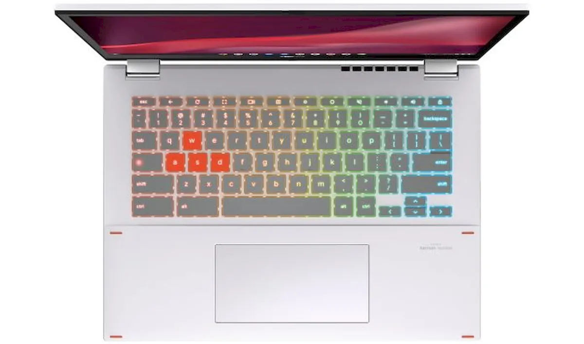 Asus Chromebook Vibe C34 Flip, um conversível para jogos com tela de 144 Hz e teclado RGB