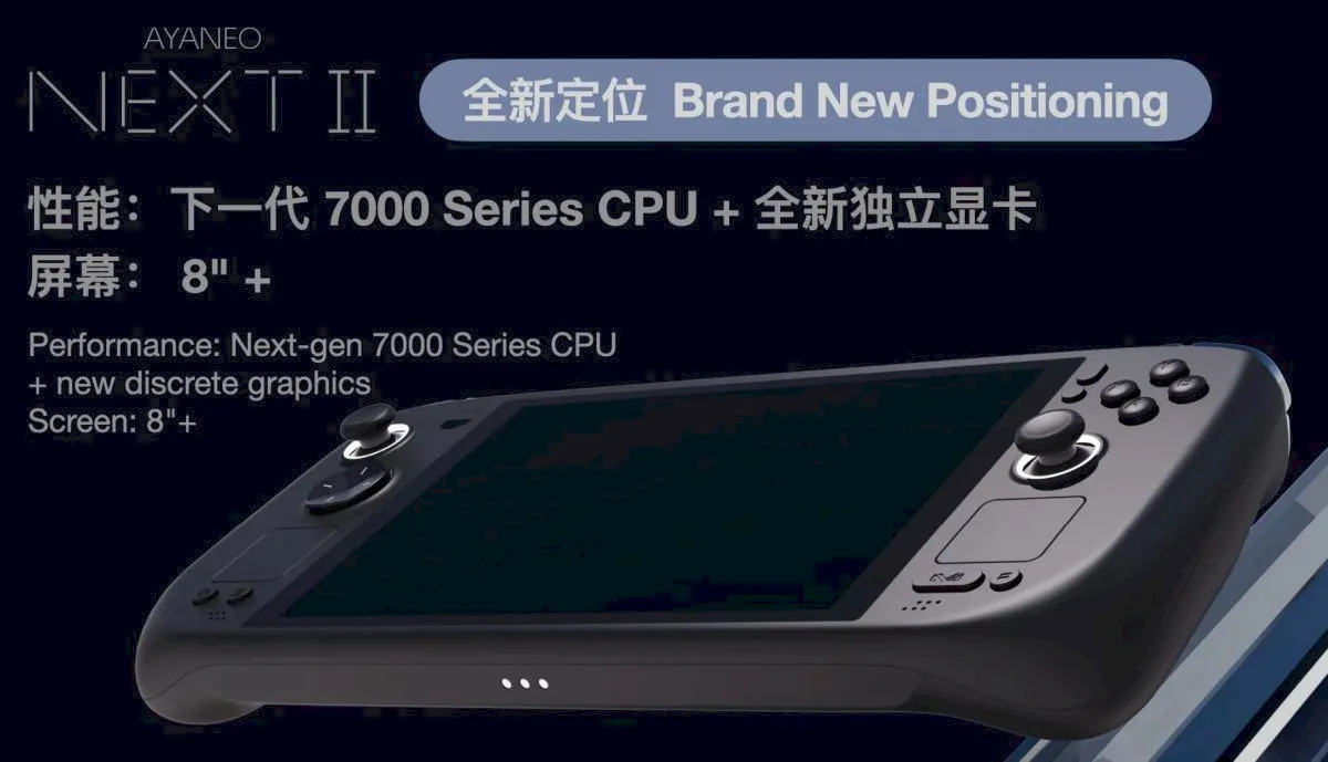 AYA Neo Next II terá um processador AMD Ryzen série 7000