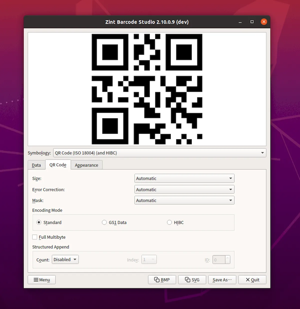 Como instalar o app de código de barras zint-snap no Linux via Snap