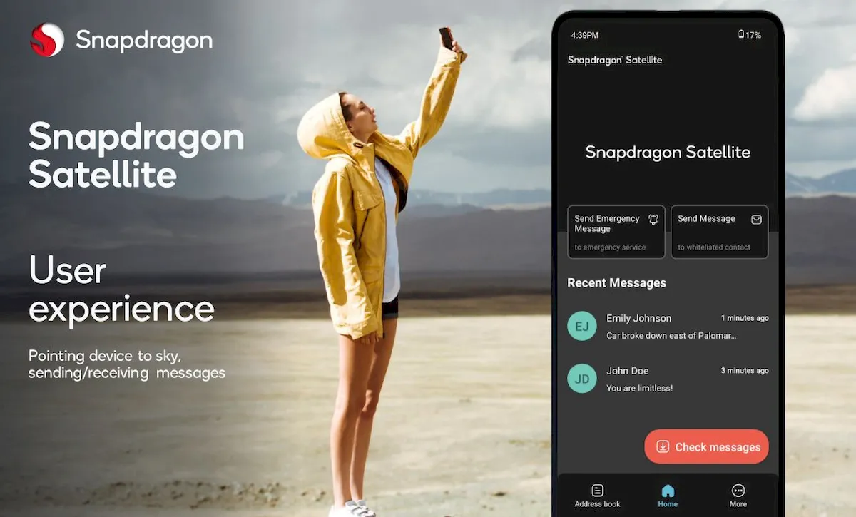 Snapdragon Satellite permitirá mensagens bidirecionais globais