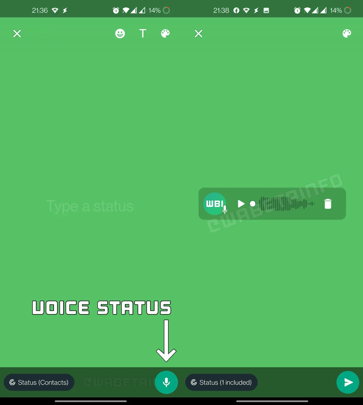 WhatsApp está testando o uso de mensagem de voz no status