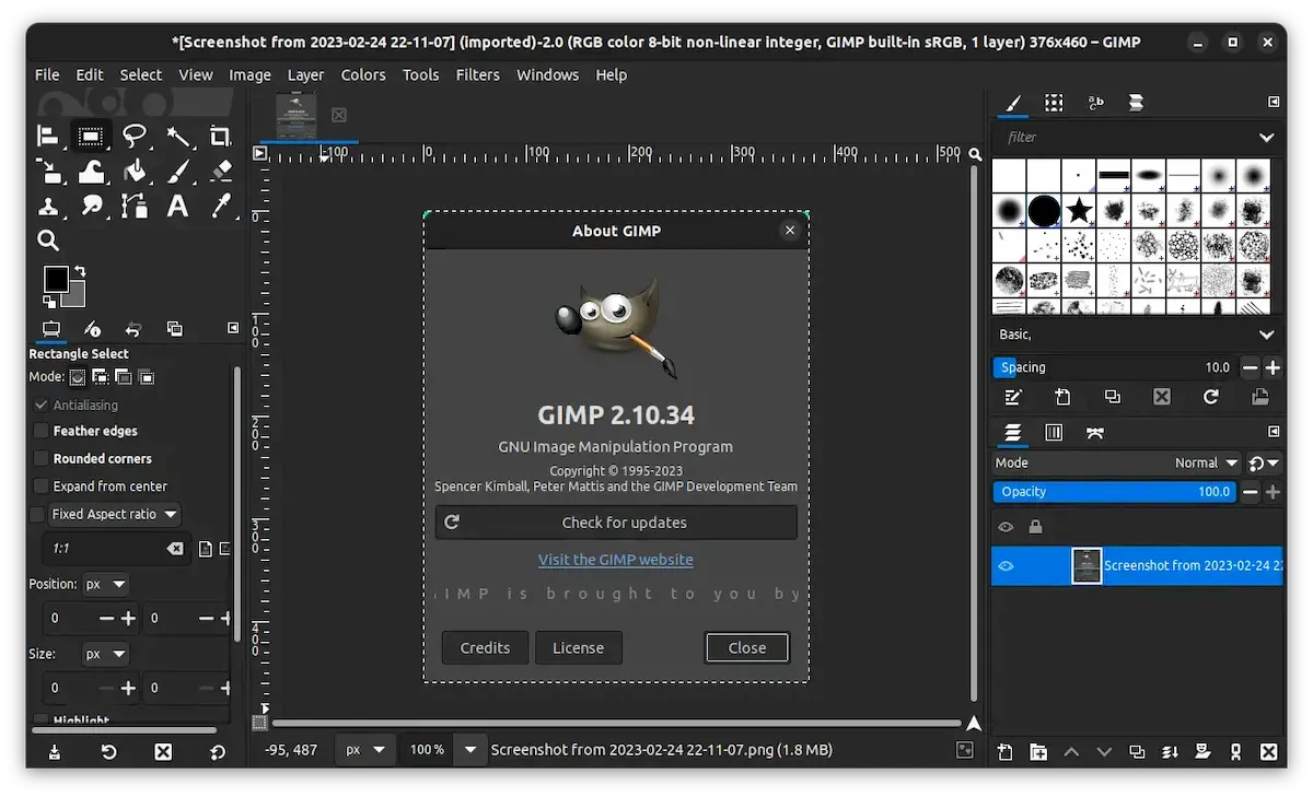 GIMP 2.10.34 foi lançado com muitas correções e melhorias