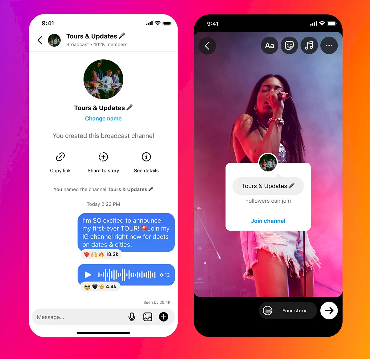 Instagram lançou o Broadcast Channels
