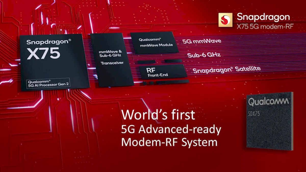 Modem Qualcomm Snapdragon X75 traz suporte a 5G Advanced