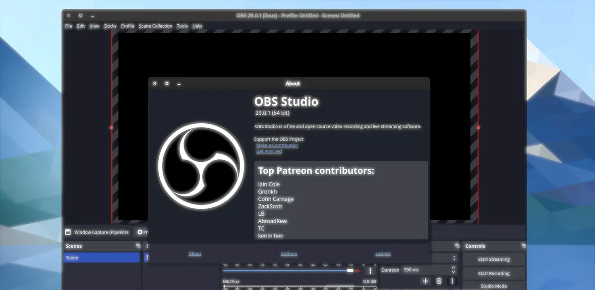 OBS Studio 29.0.1 lançado com correções para Wayland, e mais