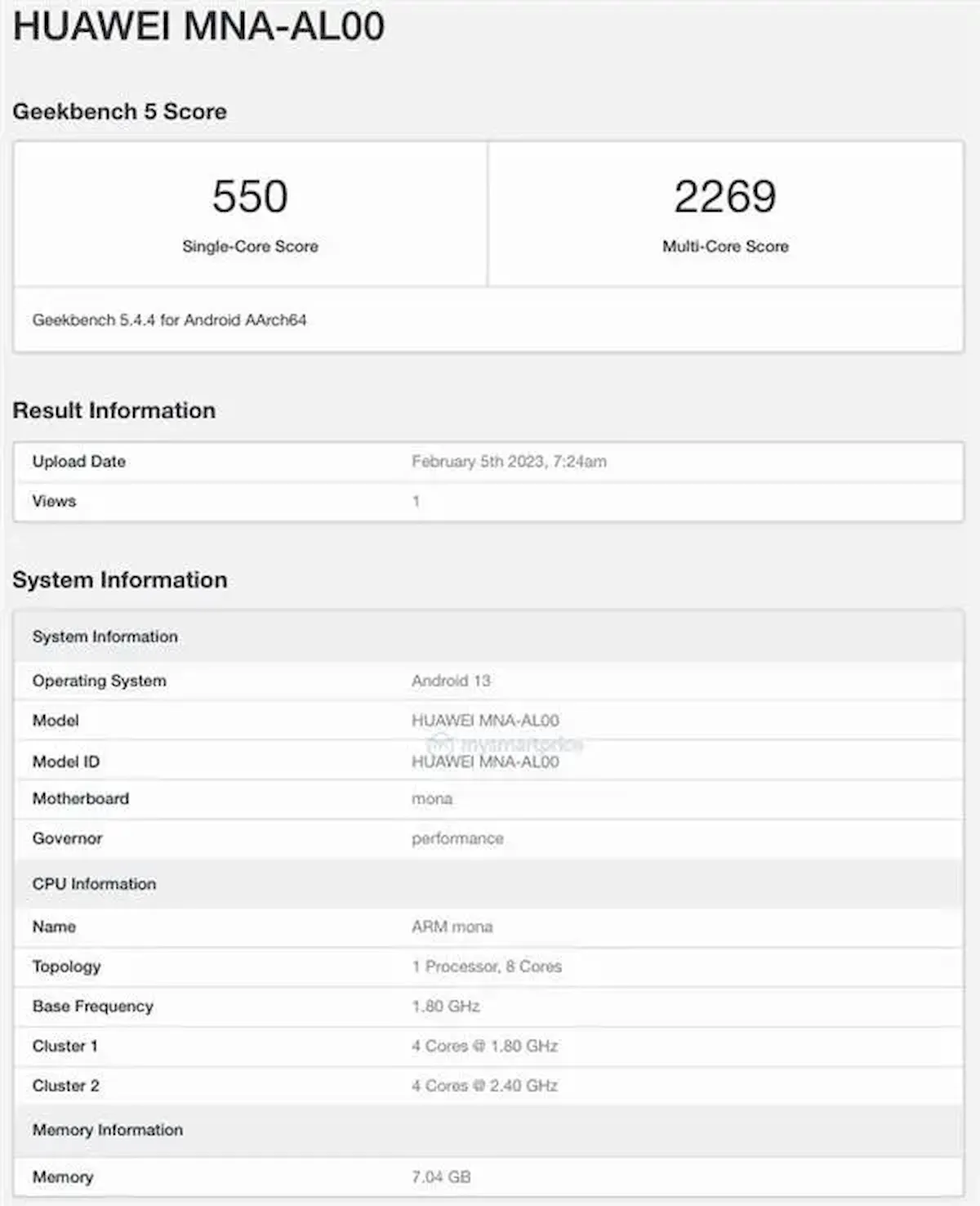 Suposto processador do Huawei P60 apareceu no GeekBench