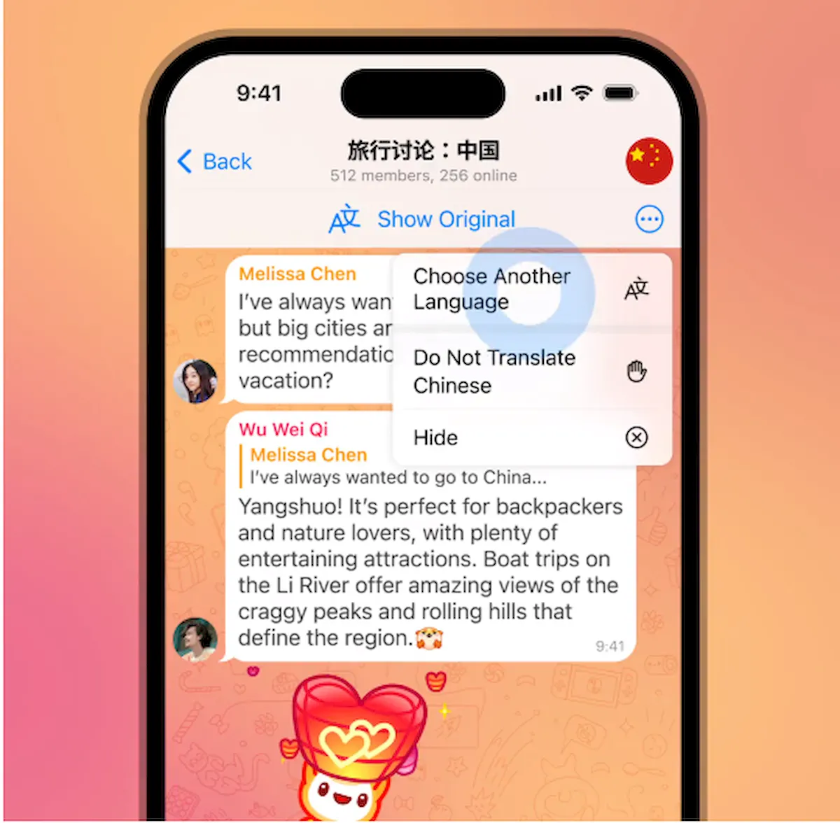 Telegram 9.4 lançado com tradução de chat em tempo real, e mais