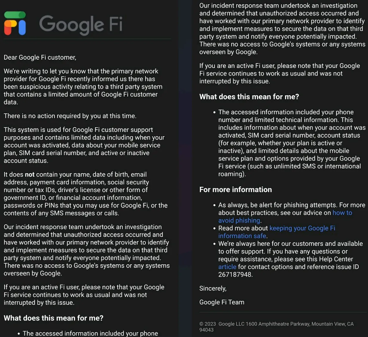 Violação de dados levou a ataques de troca de SIM no Google Fi 3 Violação de dados levou a ataques de troca de SIM no Google Fi