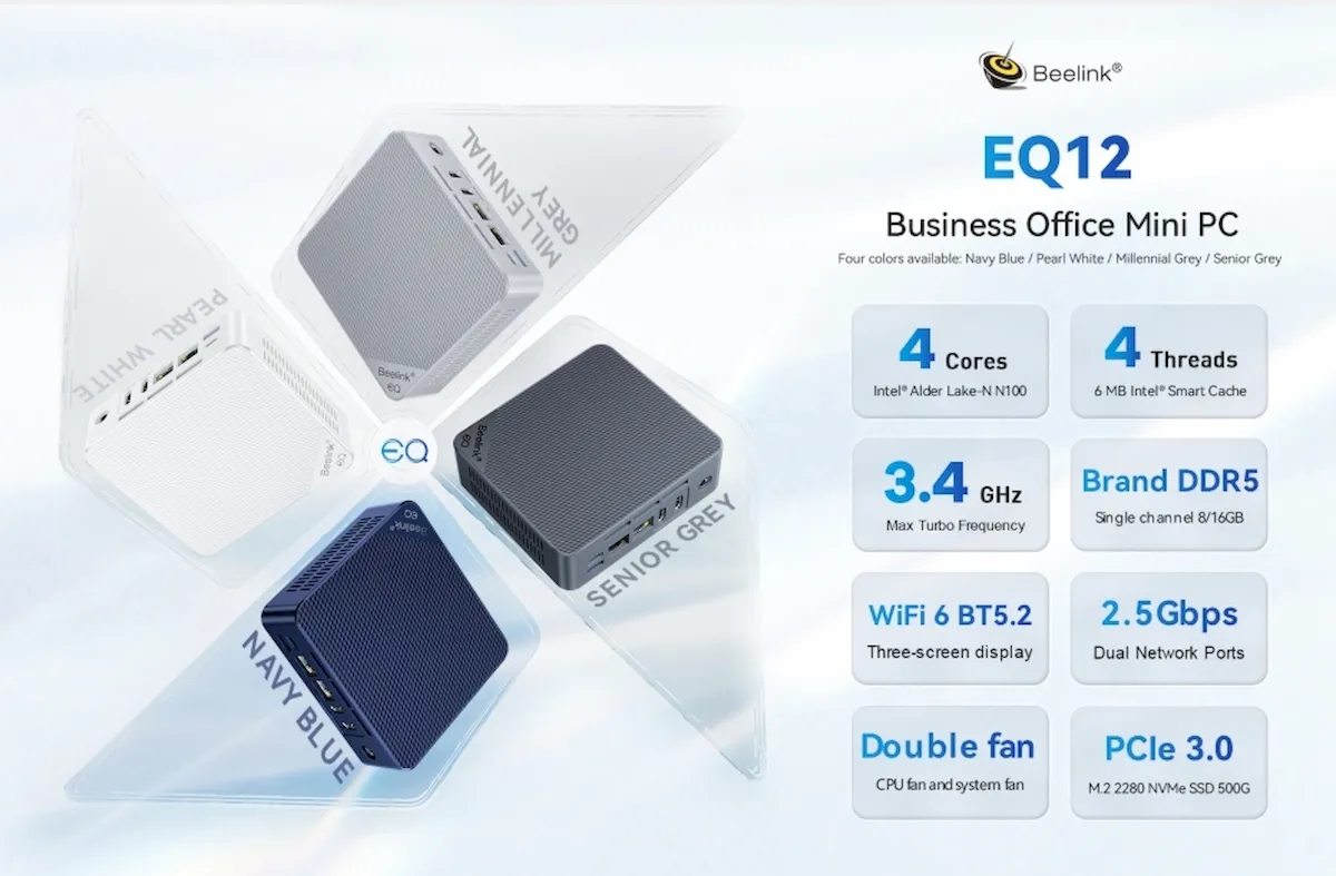 Beelink EQ12, um mini PC de baixo consumo com Intel N100