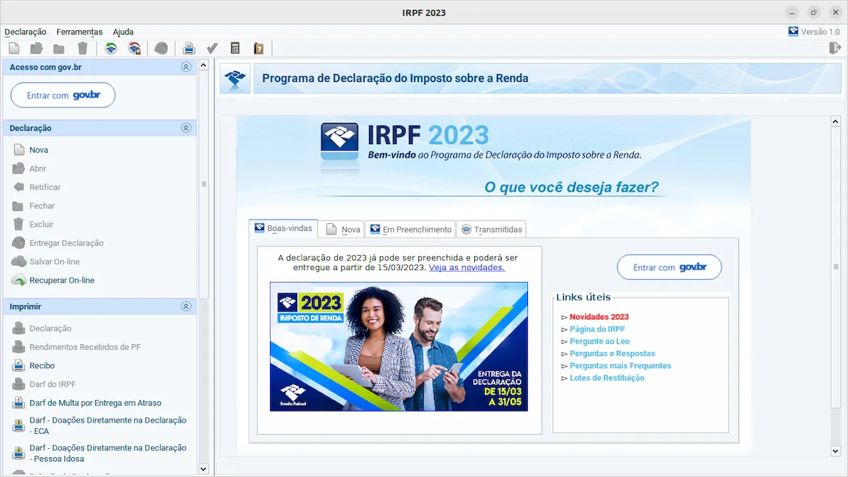 Como instalar o programa IRPF 2023 no Linux via arquivo BIN