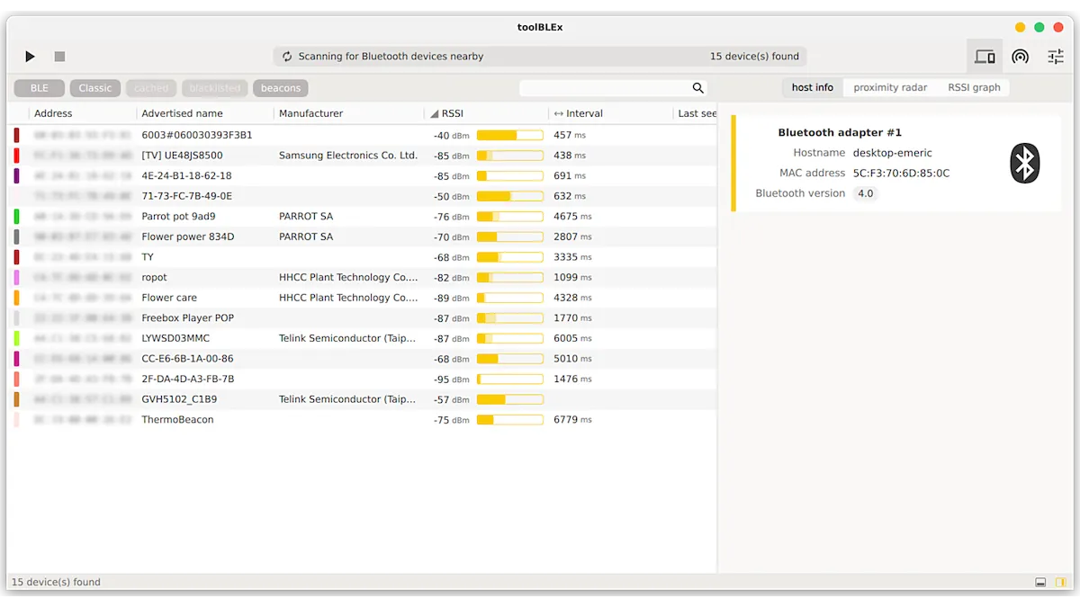 Como instalar o scanner Bluetooth toolBLEx no Linux via Flatpak