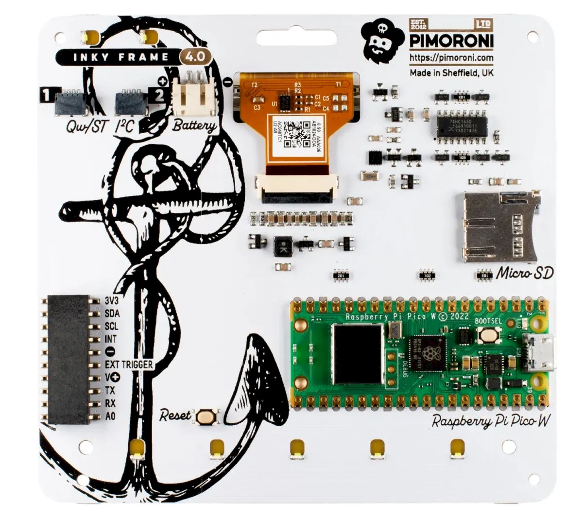 Inky Frame 4.0", uma tela E Ink de 7 cores com RPi Pico W