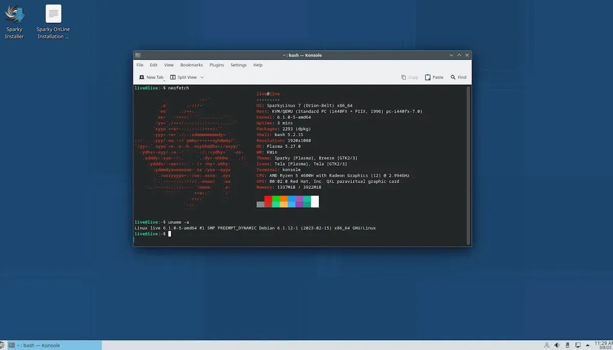 SparkyLinux 2023.03 lançado com Kernel 6.1 e KDE Plasma 5.27