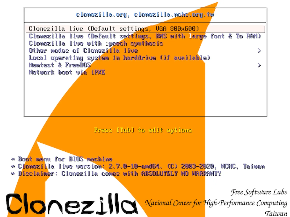 Clonezilla Live 3.1 lançado com Memtest86+ 6.10, e muito mais