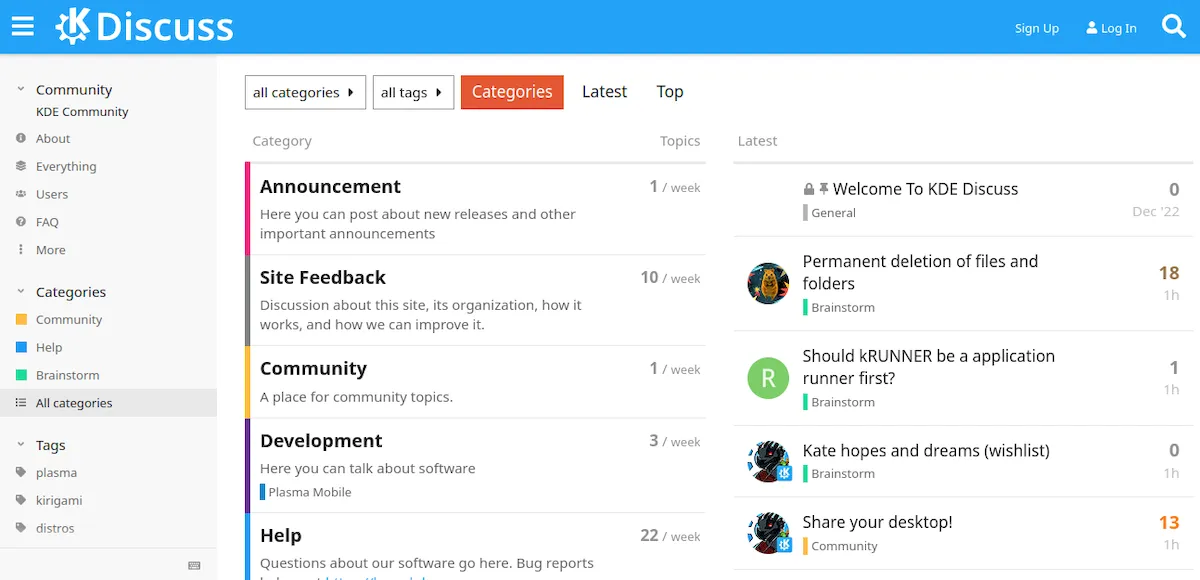 KDE Discuss, o novo fórum da comunidade KDE