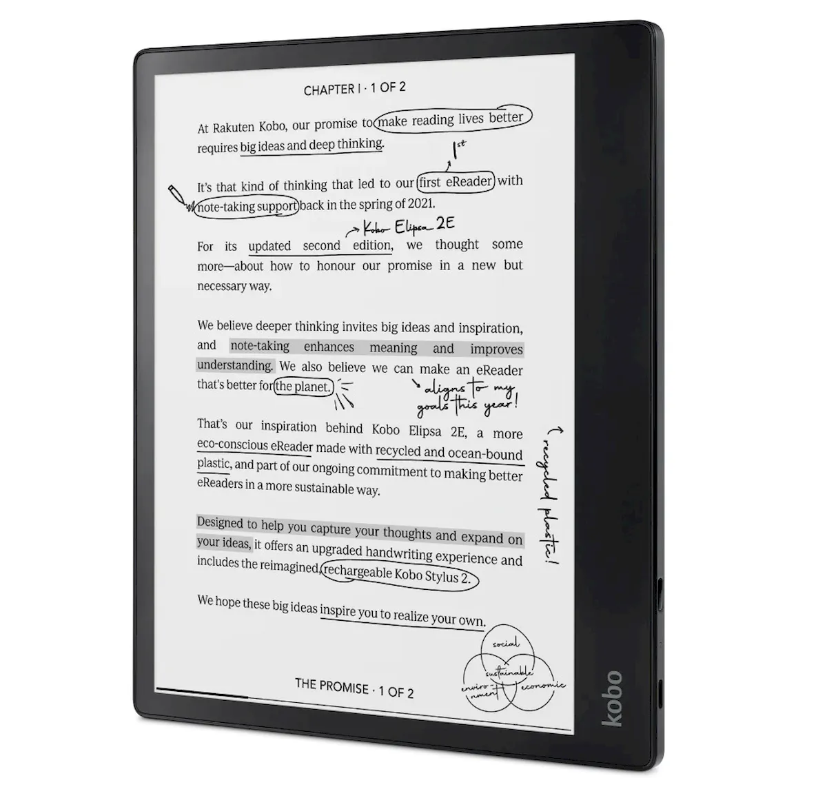Kobo Elipsa 2E, um tablet E Ink com temperatura de cor ajustável