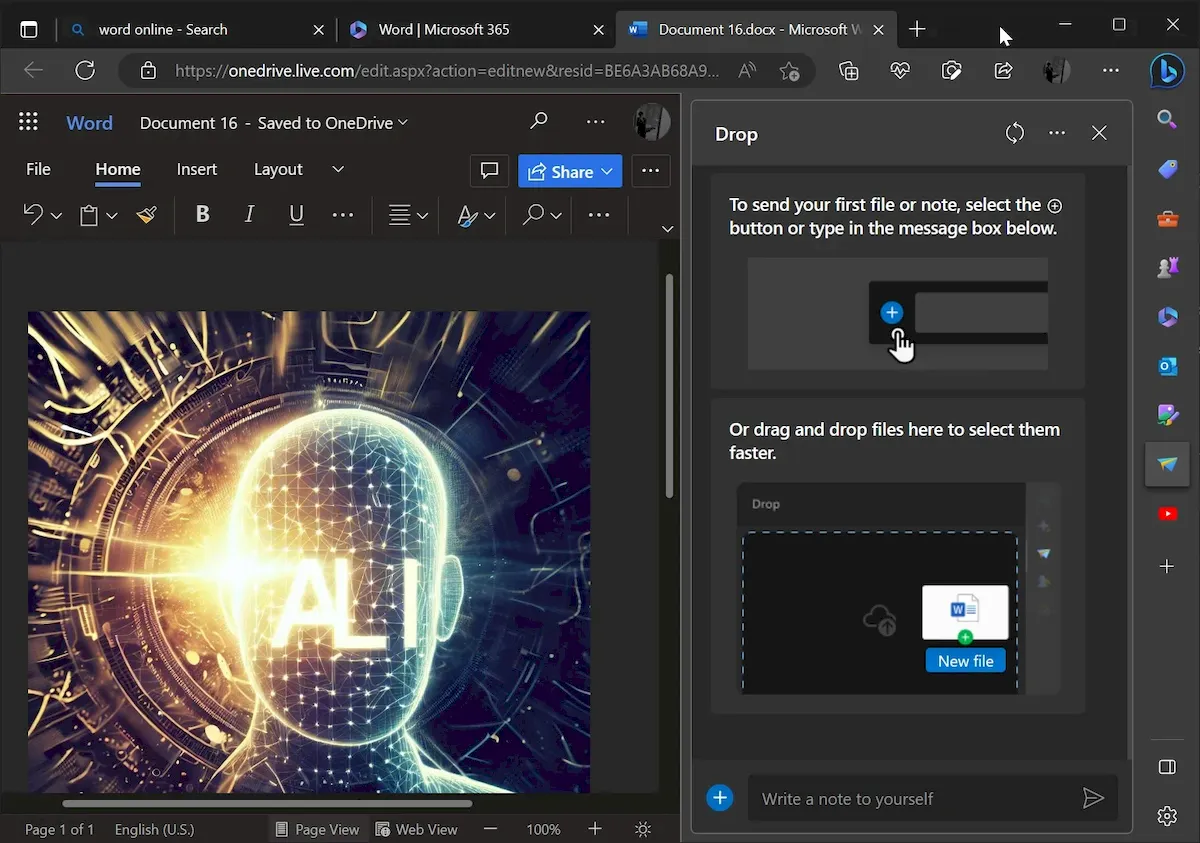 Microsoft Edge ganhou um gerador de imagem IA integrado