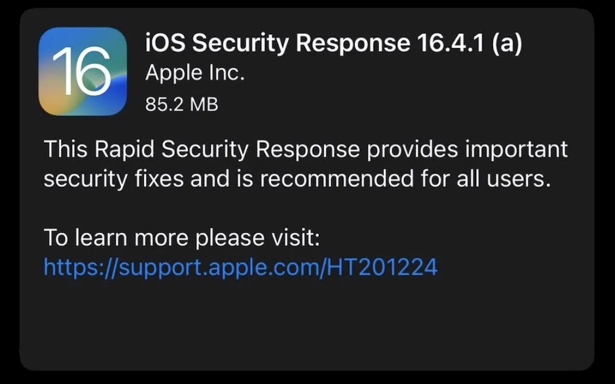 Apple agora pode enviar rapidamente atualizações de segurança