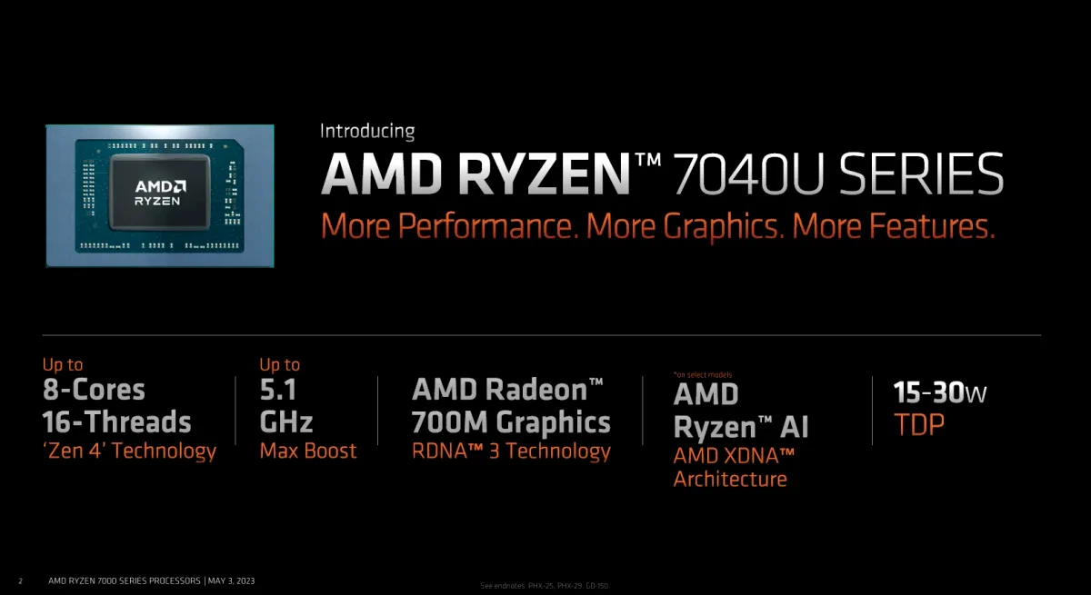 Chips AMD Ryzen Mobile 7040U estão chegando 2 Chips AMD Ryzen Mobile 7040U estão chegando