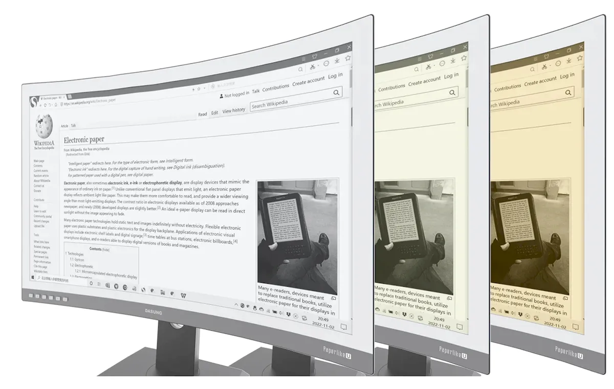 Dasung Paperlike 253 U, um monitor com tela E Ink curva