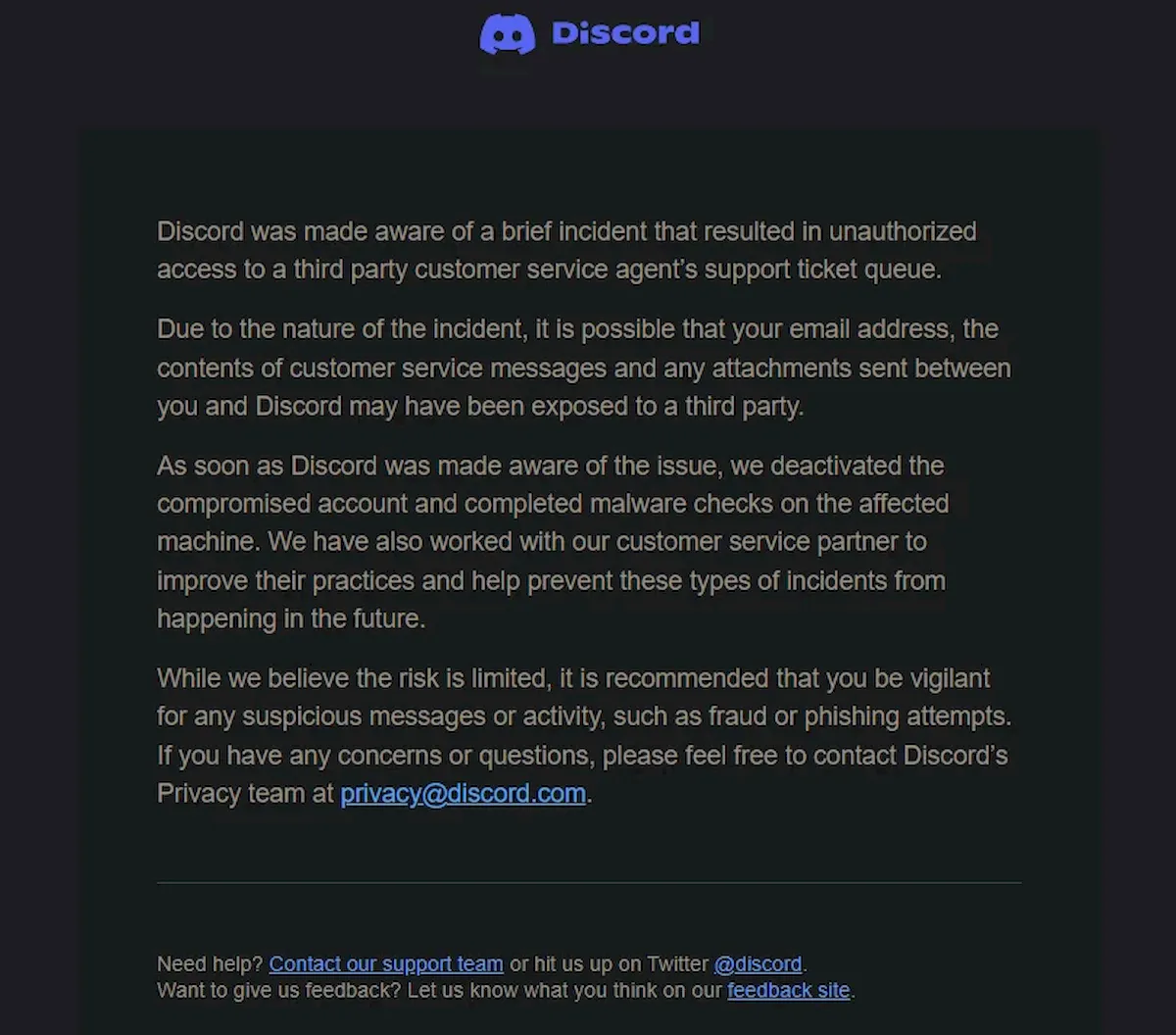 Divulgada uma violação de dados no Discord 3 Divulgada uma violação de dados no Discord