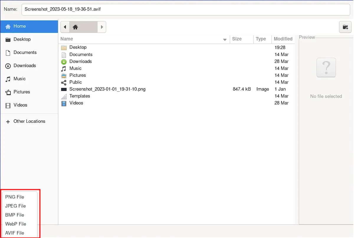 Ferramenta de captura de tela do Xfce agora salva em AVIF e JXL