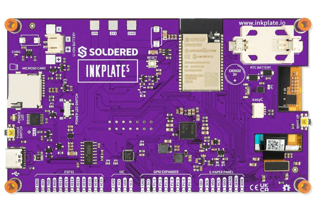 Inkplate 5, uma tela E Ink de 5.2 polegadas para projetos DIY