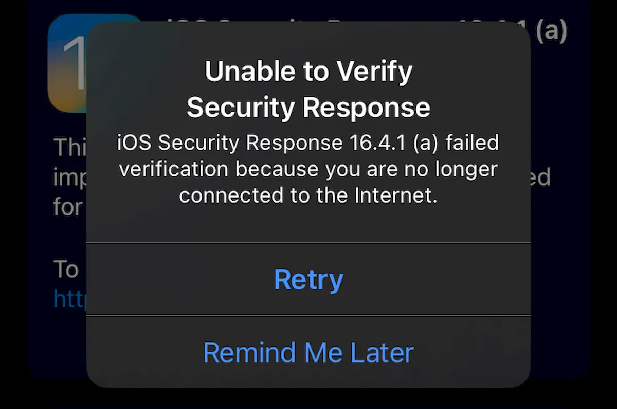 Instalação do patch RSR da Apple em iPhones está falhando