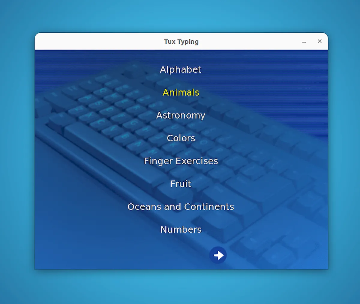 Como instalar o app de digitação Tux Typing no Linux via Snap