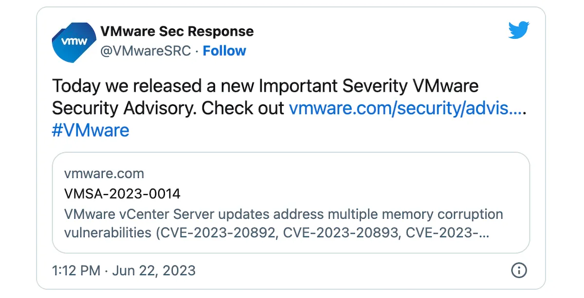 VMware corrigiu bugs criticos do vCenter Server